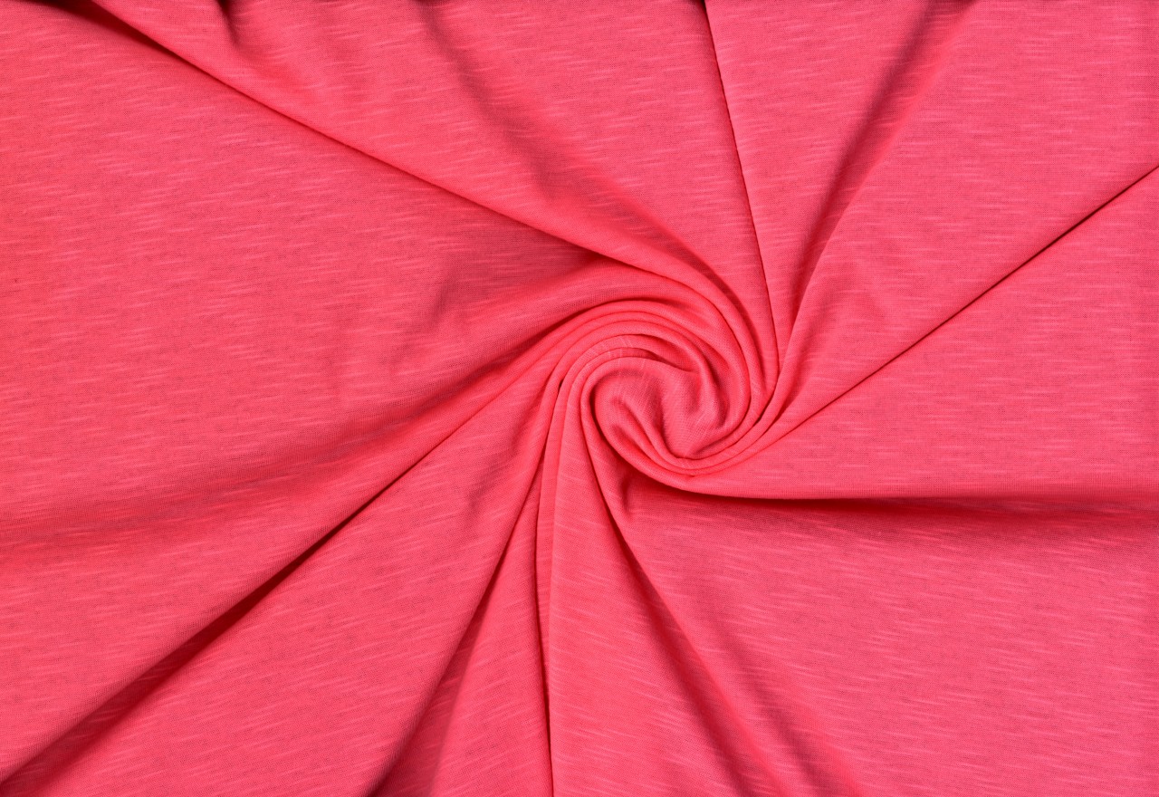 Poly Spun Slub Jersey Fabric by the Yard 100% Polyester Knit 2-Way Stretch 58/60