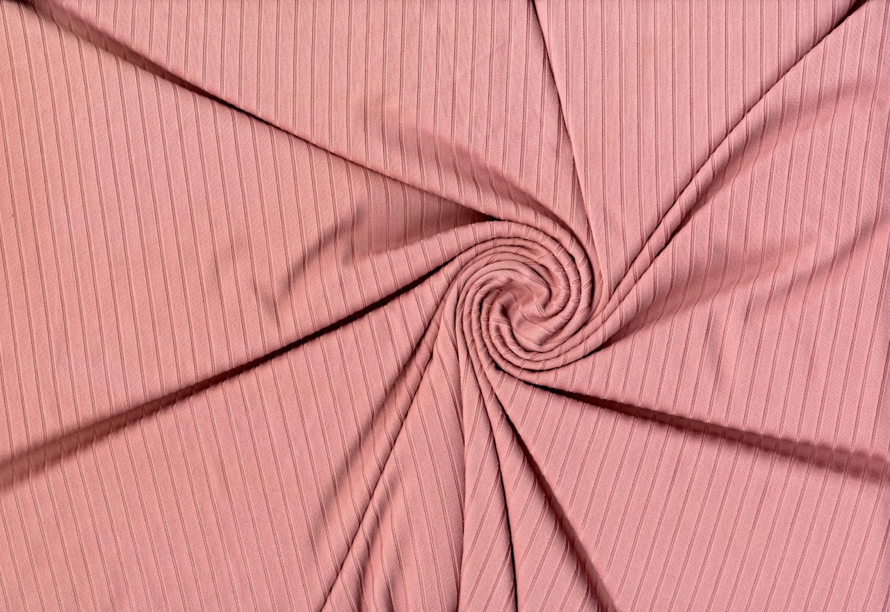 Ganges Rib Knit Fabric by the Yard 95% Polyester Spandex 2-Way Stretch 190 GSM