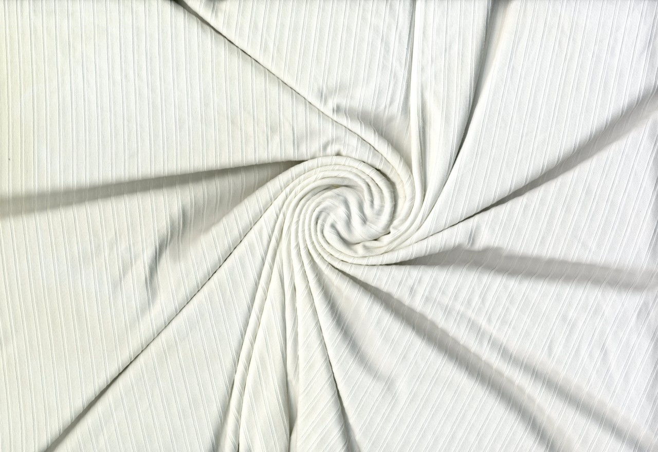 Ganges Rib Knit Fabric by the Yard 95% Polyester Spandex 2-Way Stretch 190 GSM